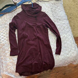 Maurice's Maroon Cowlneck Sweatshirt Dress with Front Pockets